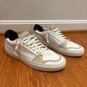 P448‎ Zac Leather Suede Low Top Sneakers White